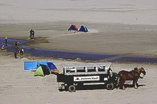 Mit Pferd und Wagen zum Strandvergngen.